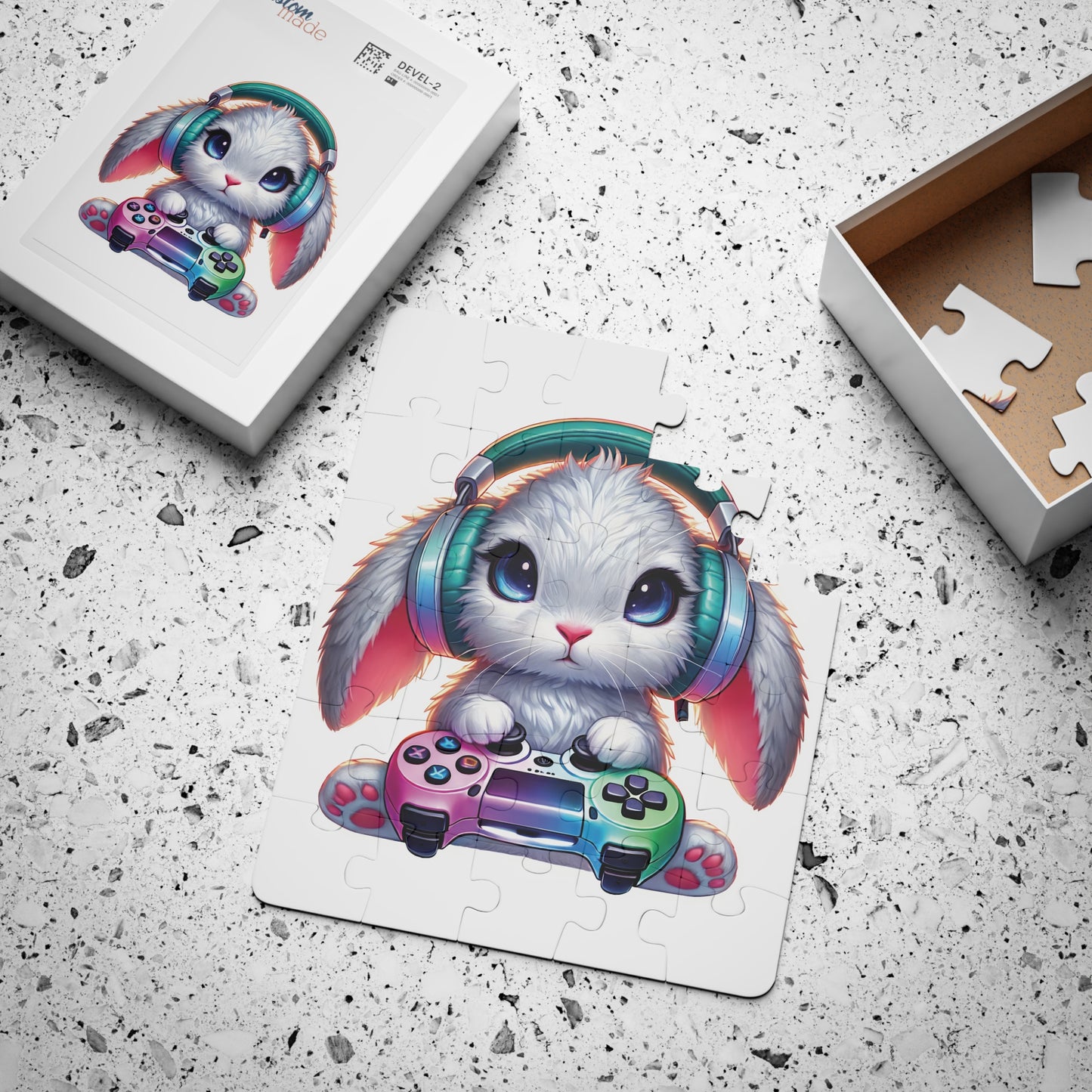 Cute Bunny Gamer Puzzle for Kids - 30-Piece Fun & Learning Activity