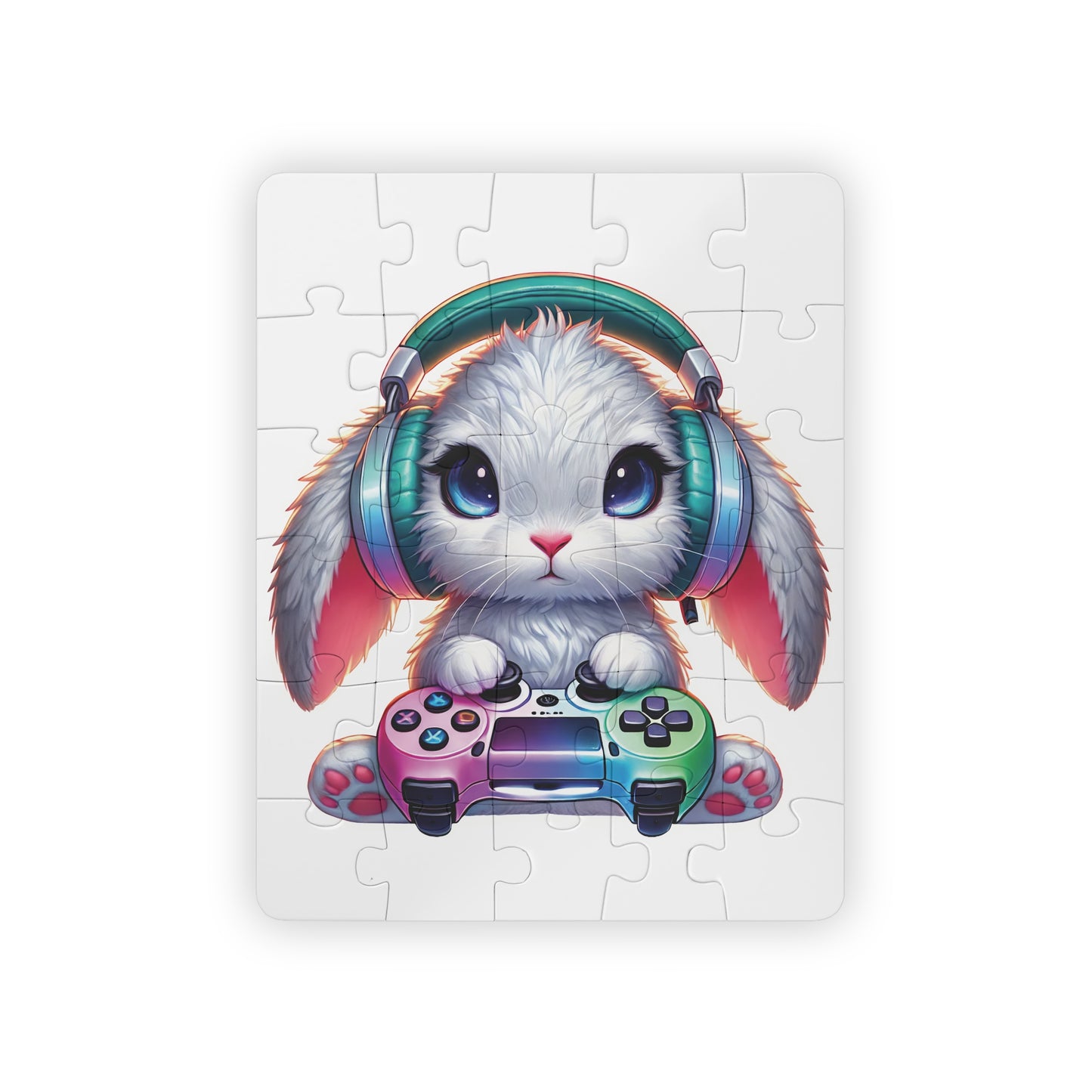 Cute Bunny Gamer Puzzle for Kids - 30-Piece Fun & Learning Activity