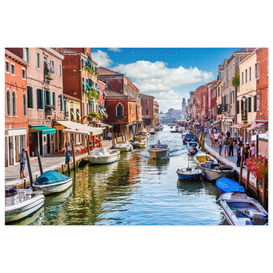 Venetian Canal Jigsaw Puzzle with Tin – Perfect Gift for Puzzle Lovers